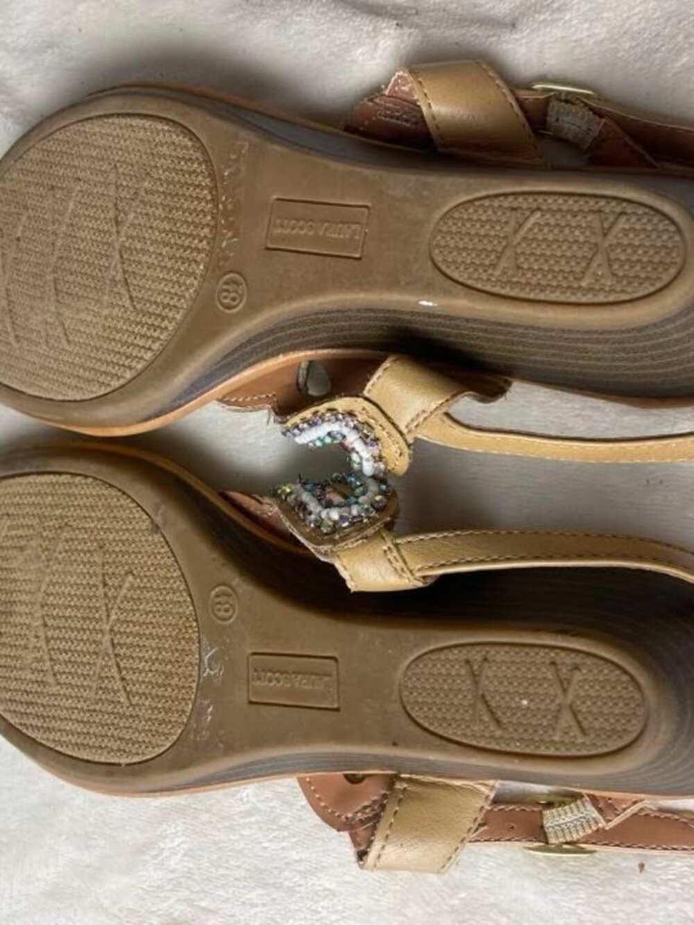 EUC Laura Scott Beaded Thong Sandals size 8.5 - Picture 6 of 6